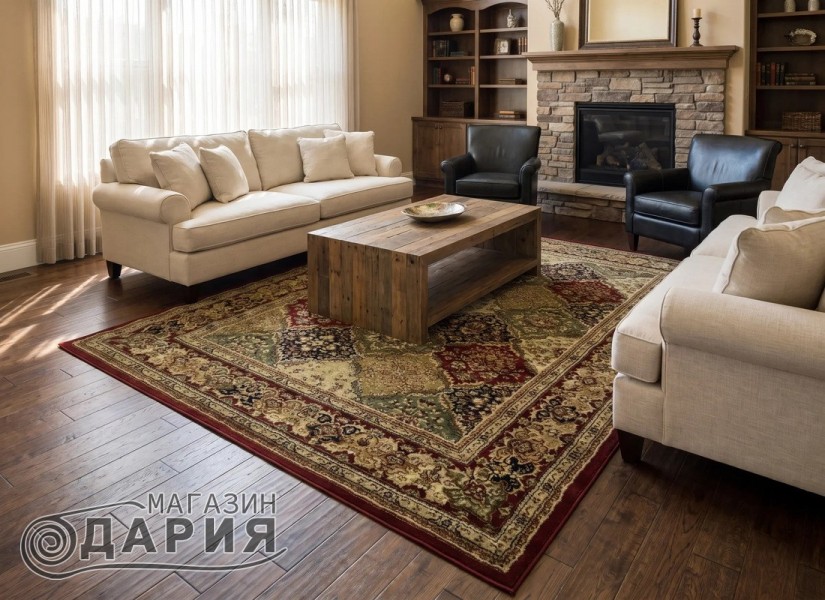 Тъкан персийски килим Blue stones 1773 red
