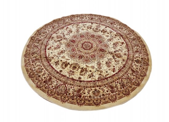 Тъкан персийски килим Blue stones 2538 cream кръг
