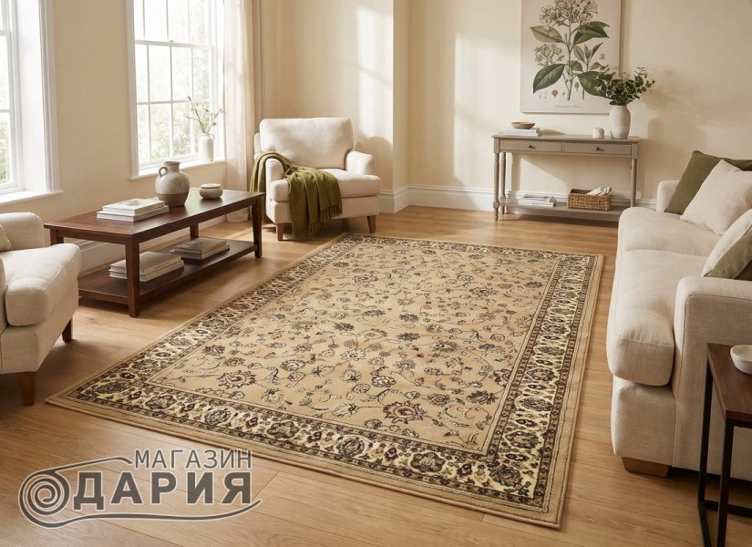 Тъкан персийски килим Blue stones 2723 beige