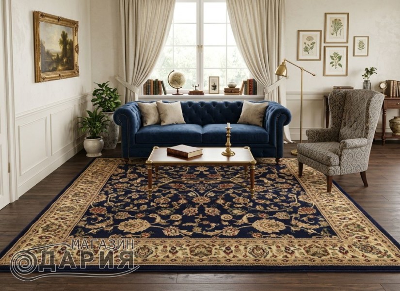 Тъкан персийски килим Blue stones 2723 blue