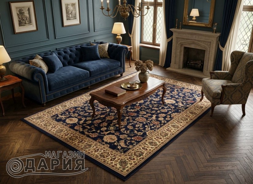 Тъкан персийски килим Blue stones 2723 blue