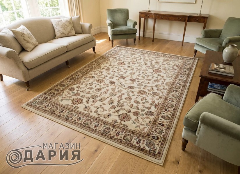 Тъкан персийски килим Blue stones 2723_cream