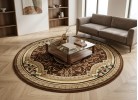 Тъкан персийски килим Blue stones 5261 brown кръг