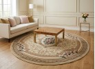 Тъкан персийски килим Blue stones 5261_cream кръг