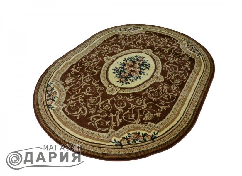 Тъкан персийски килим Blue stones 5261 brown елипса