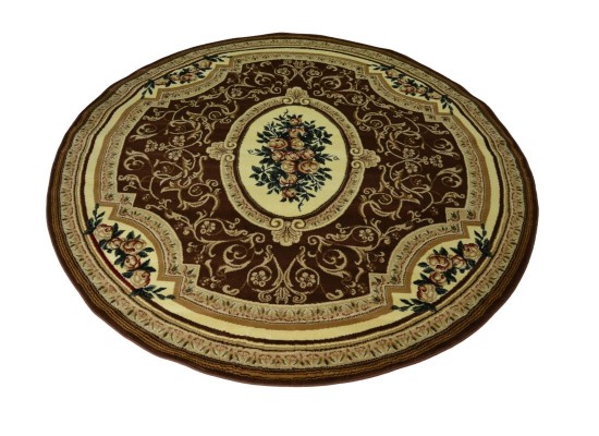 Тъкан персийски килим Blue stones 5261 brown кръг