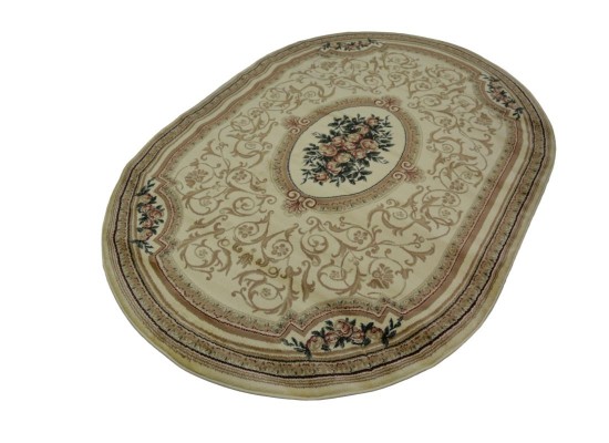 Тъкан персийски килим Blue stones 5261_cream елипса