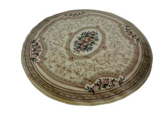 Тъкан персийски килим Blue stones 5261_cream кръг
