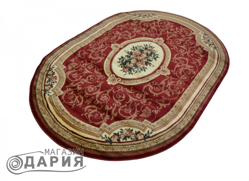 Тъкан персийски килим Blue stones 5261_red елипса