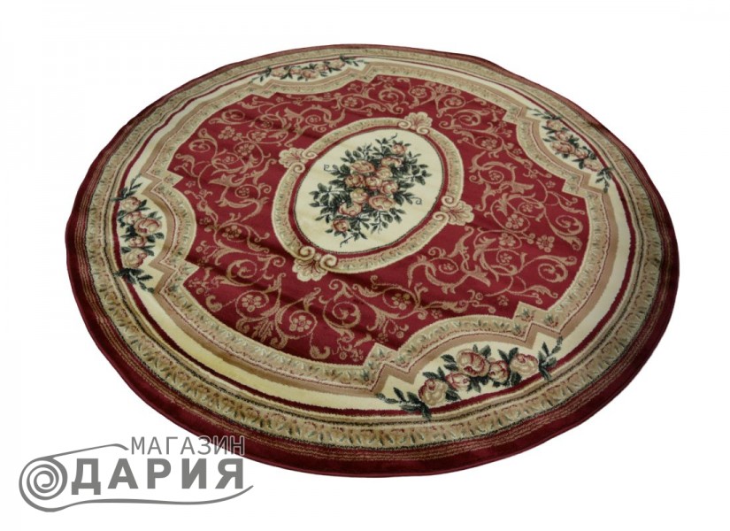 Тъкан персийски килим Blue stones 5261_red кръг