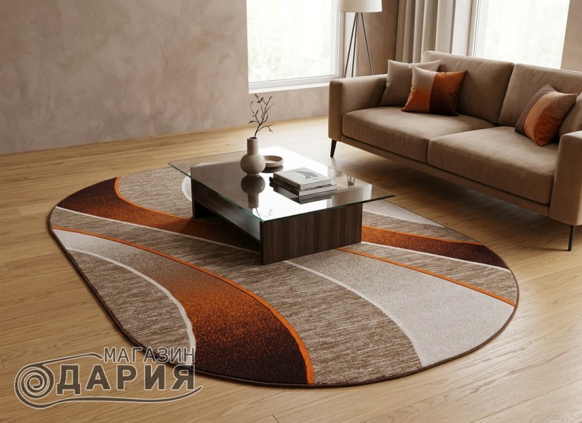 Мокетен килим ERIKA 8012 beige/orange елипса