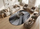 Мокетен килим ERIKA 8012 grey елипса