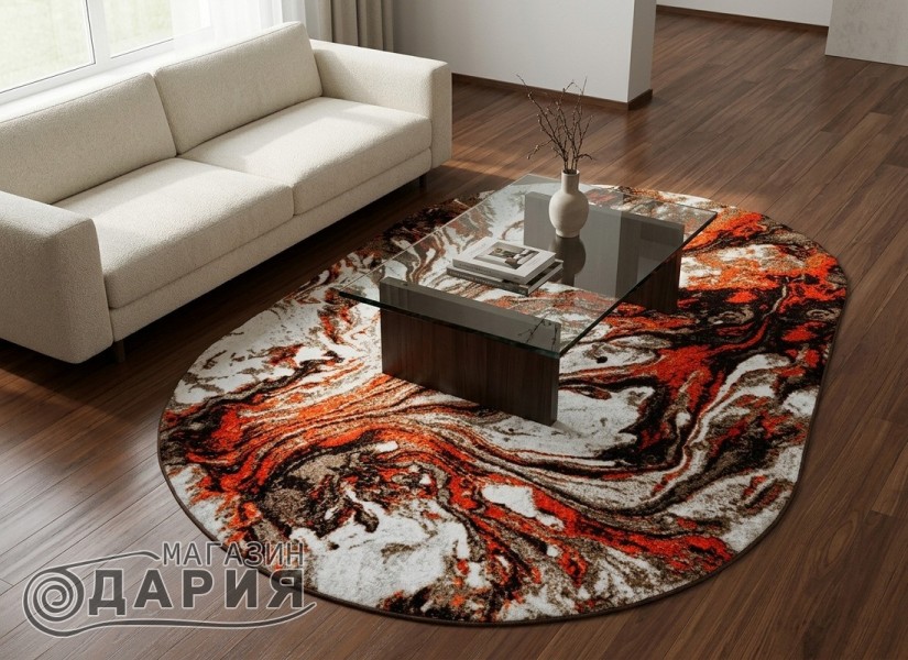 Мокетен килим ERIKA 8033 beige/orange елипса