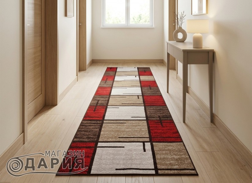 Мокетена пътека ERIKA 8010 beige/red