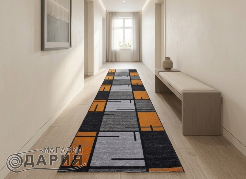 Мокетена пътека ERIKA 8010 grey/orange