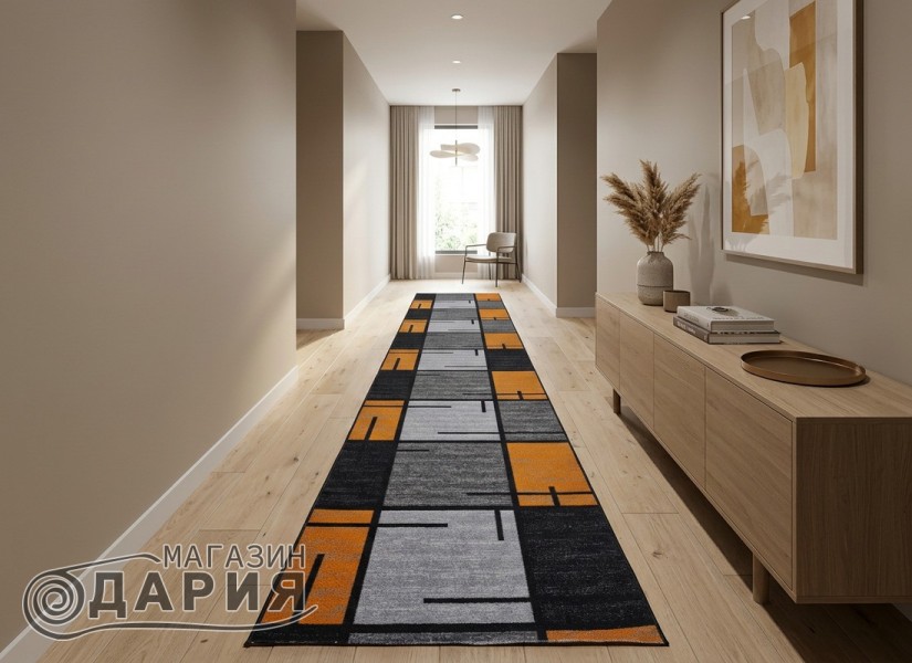 Мокетена пътека ERIKA 8010 grey/orange