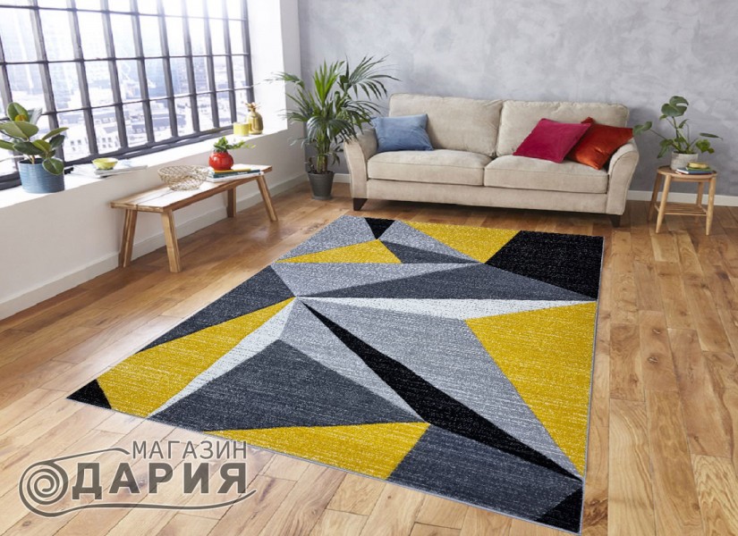 Тъкан килим GRACIA 743 grey/yellow