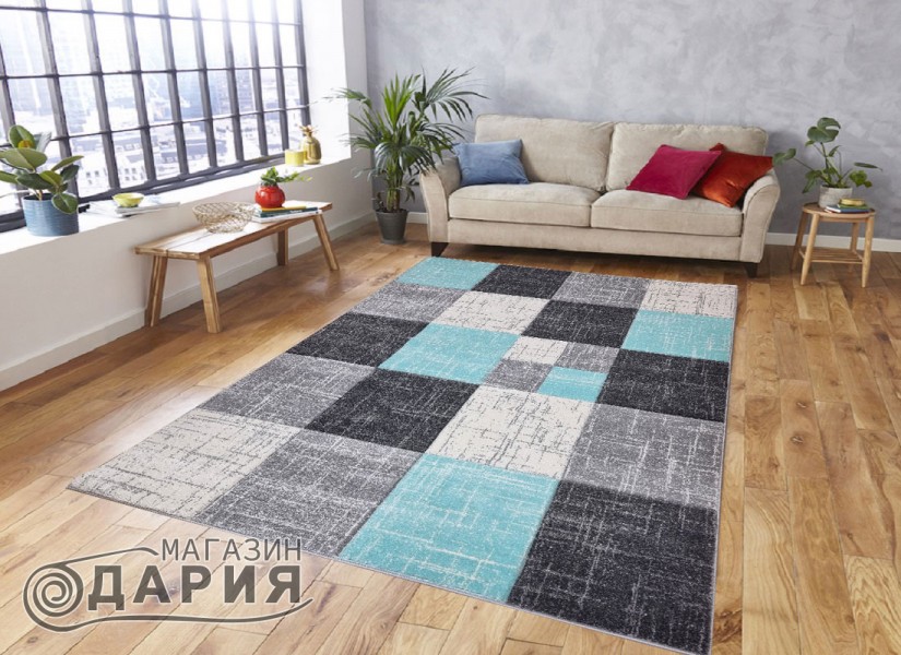 Тъкан килим GRACIA 744 grey/mint