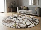 Тъкан килим MAGNOLIA 563 cream/green кръг