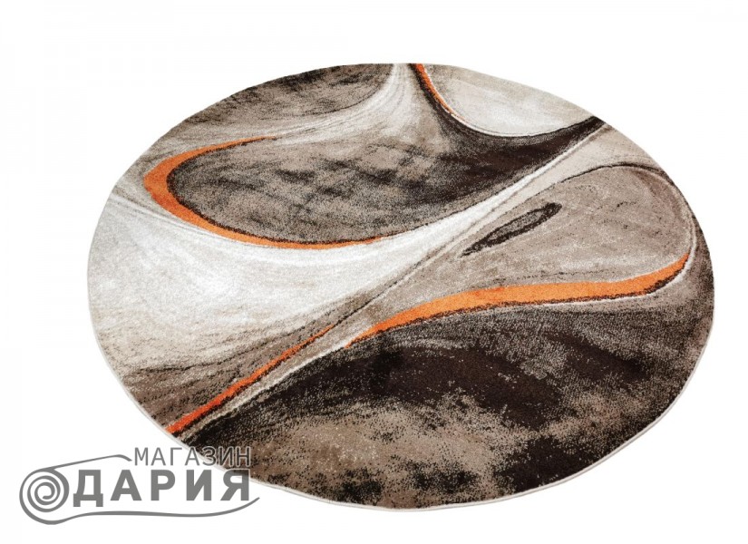 Тъкан килим MAGNOLIA 097 d.beige/orange кръг