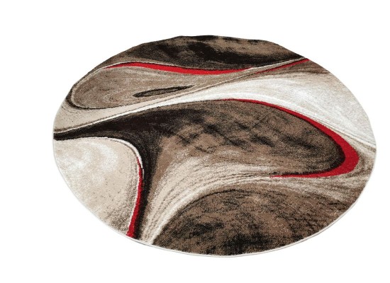 Тъкан килим MAGNOLIA 097 d.beige/red кръг
