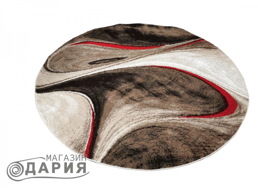 Тъкан килим MAGNOLIA 097 d.beige/red кръг