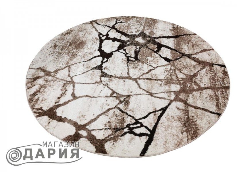 Тъкан килим MAGNOLIA 563 cream/brown кръг