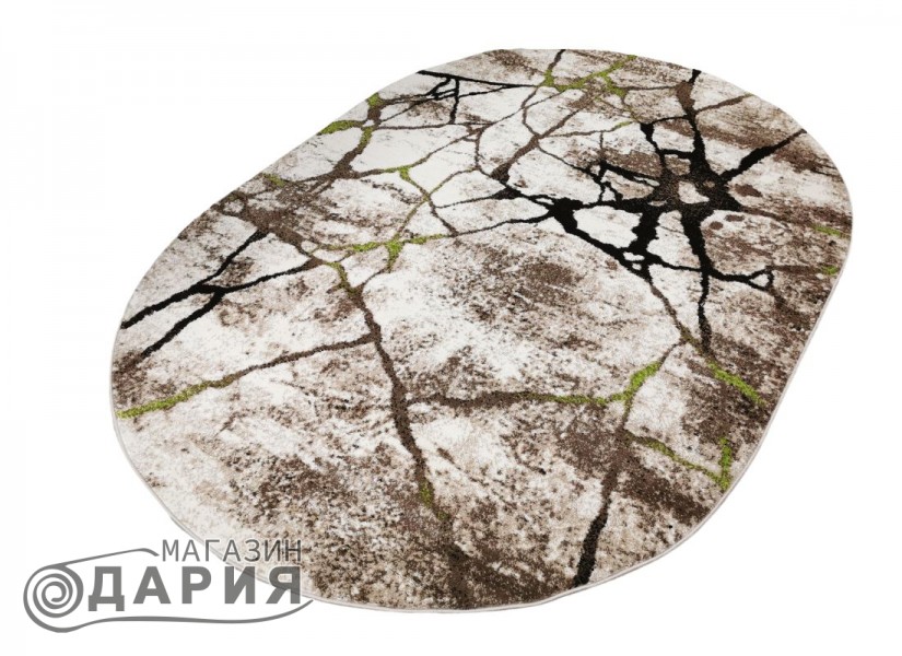 Тъкан килим MAGNOLIA 563 cream/green елипса
