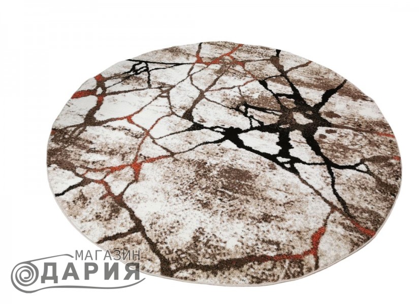 Тъкан килим MAGNOLIA 563 cream/orange кръг