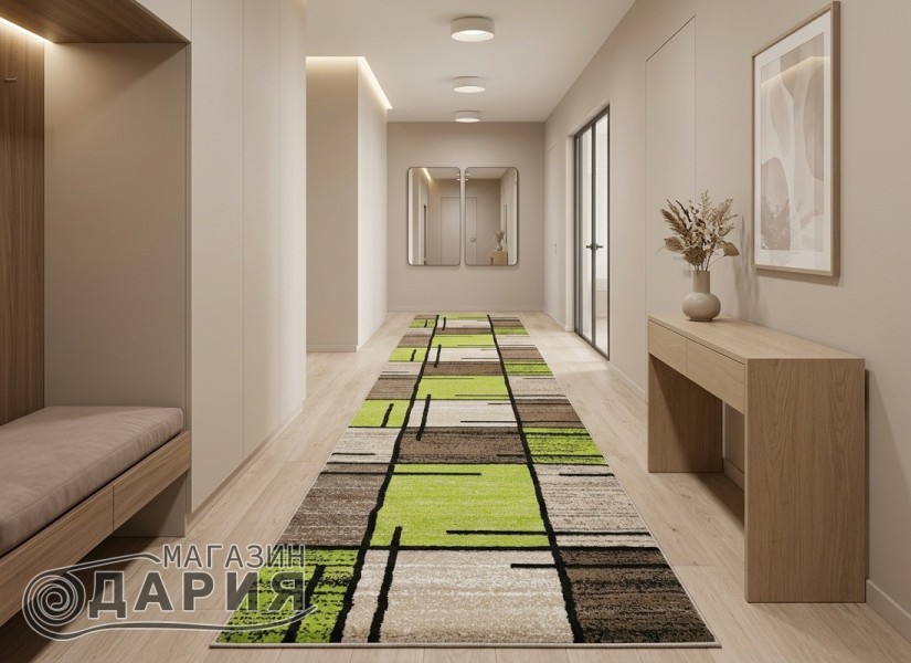 Тъкана пътека MAGNOLIA 704 d.beige/green