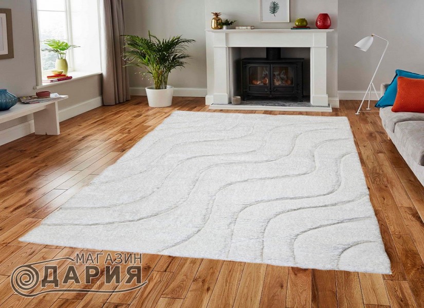 Тъкан килим 3D SHAGGY GRANDE 323 white