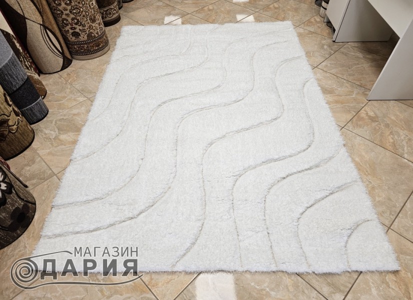 Тъкан килим 3D SHAGGY GRANDE 323 white