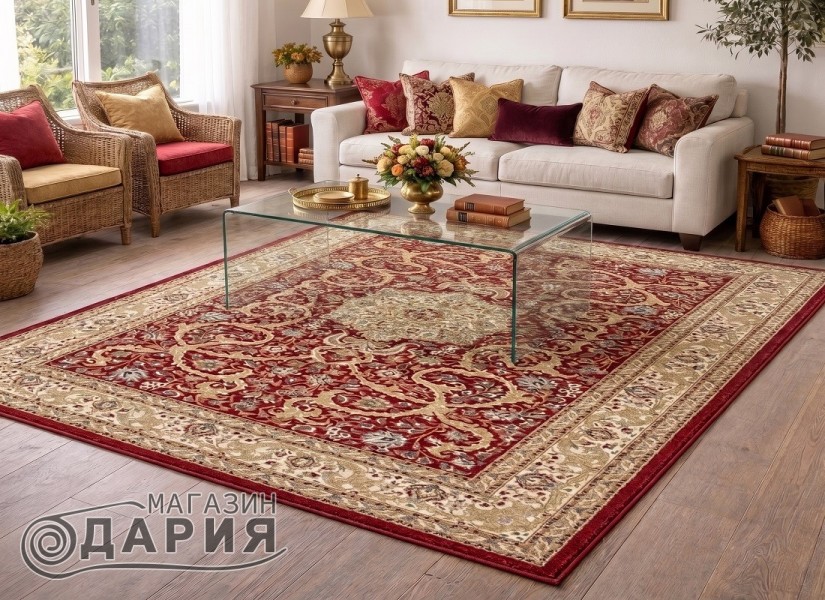 Тъкан вълнен килим Monarch 1532-1366 red