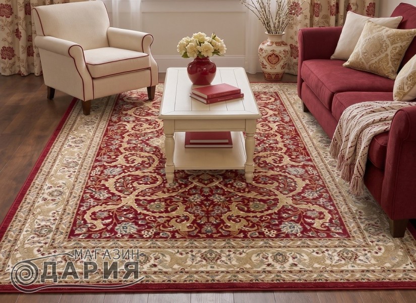 Тъкан вълнен килим Monarch 1532-1366 red