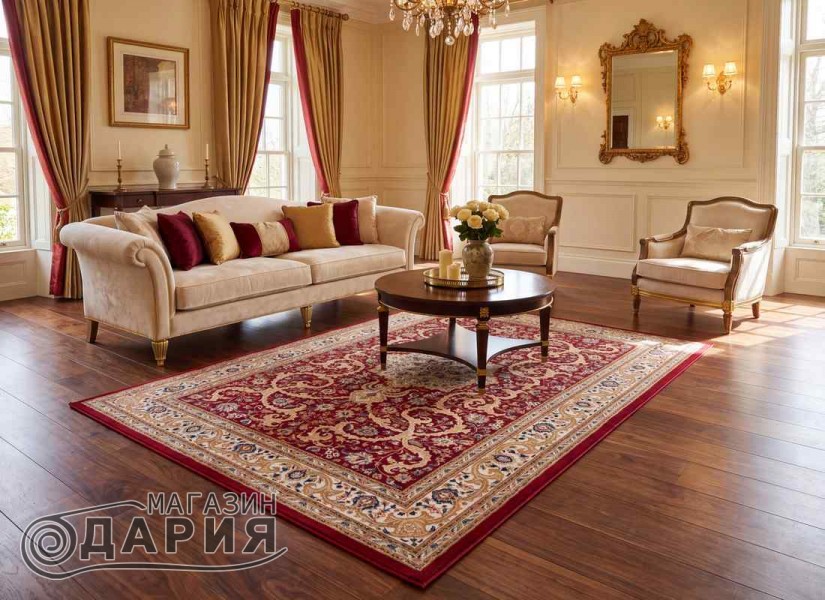 Тъкан вълнен килим Monarch 1532-1366 red