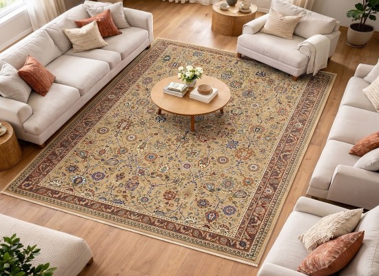 Тъкан вълнен килим Monarch 1642-1355 beige