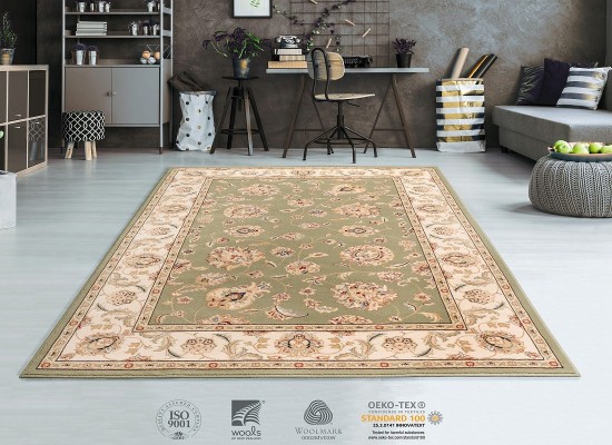 Тъкан вълнен килим Monarch 7338-1088 green