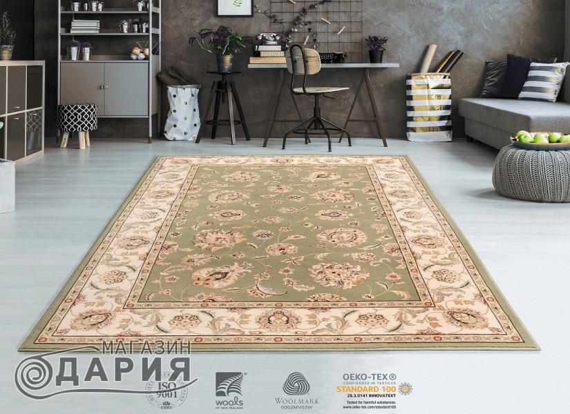 Тъкан вълнен килим Monarch 7338-1088 green