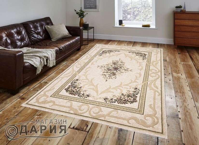 Тъкан вълнен килим Premium 2618-51033 cream