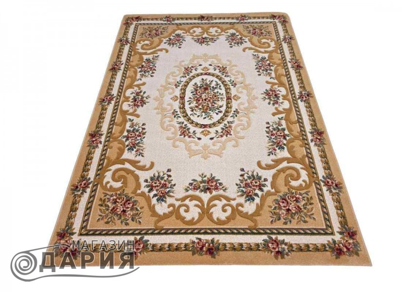 Тъкан вълнен килим Premium 6504-1325 beige