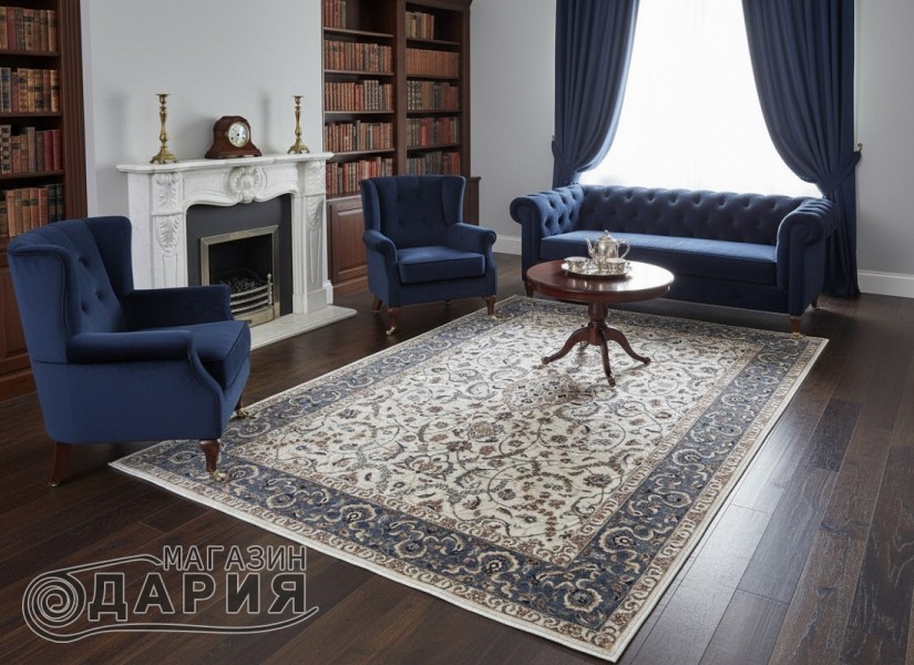 Тъкан вълнен килим Monarch 7549-1043 blue
