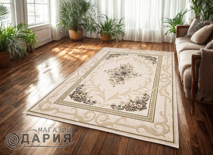 Тъкан вълнен килим Premium 2618-51033 cream