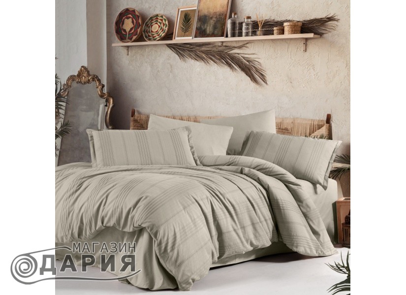 Бутиково спално бельо ранфорс Arakis beige V3