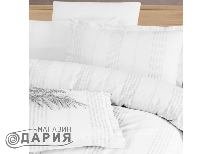 Бутиково спално бельо ранфорс Arakis white V7