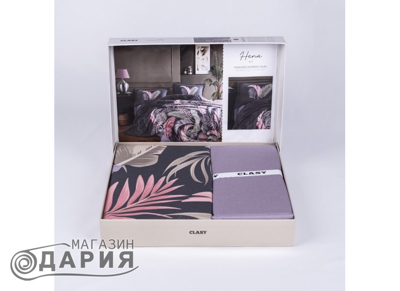 Спално бельо ранфорс Hena anthracite
