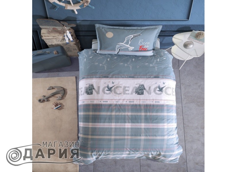Спално бельо ранфорс Ocean blue