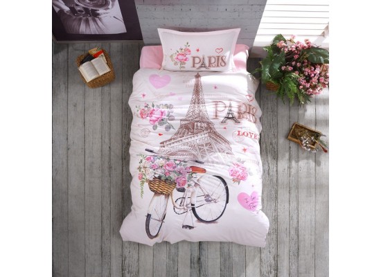 Спално бельо ранфорс Paris love pink