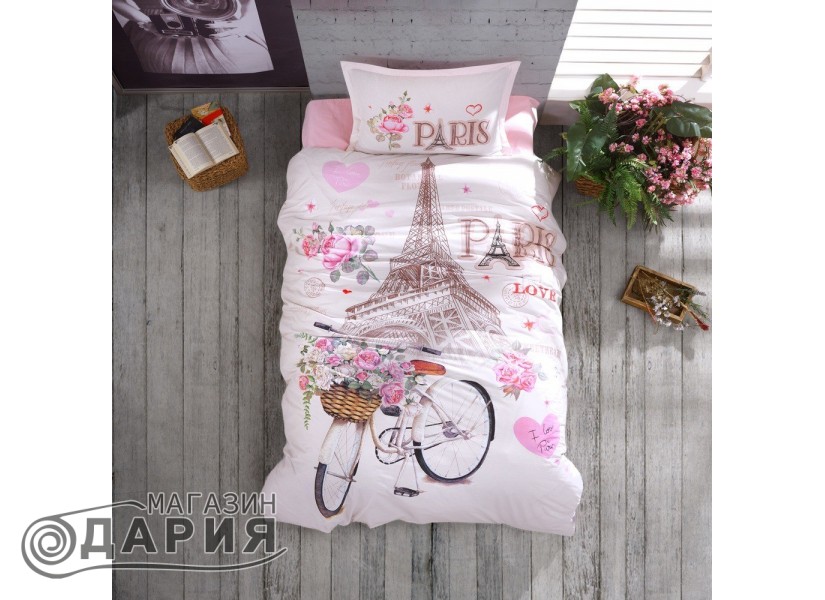 Спално бельо ранфорс Paris love pink