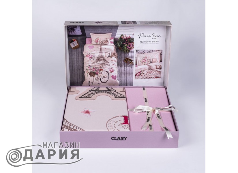 Спално бельо ранфорс Paris love pink