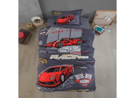 Спално бельо ранфорс Racing team blue